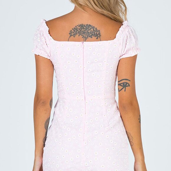 NEW PRINCESS POLLY Back To Paris Pink Floral Mini Dress Size S - Picture 6 of 8